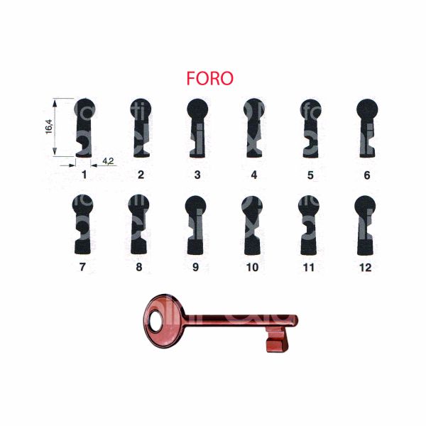 Agb b005020902 chiave patent cifrata n 9 bronzata