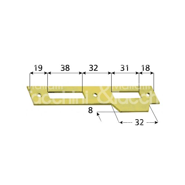 Agb b005700522 incontro per 572 con aletta bordo quadro bronzata