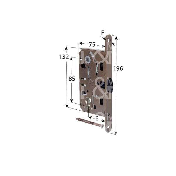 Agb b011035006 serratura patent centro bordo tondo e 50 int. man. 85 mediana nichelato