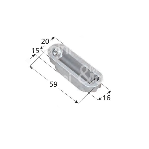 Agb b024020503 incontro magnetico bordo tondo ottone verniciato