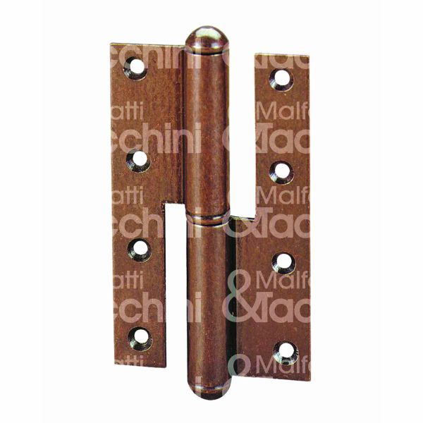 Aldeghi 107100d cerniera a libro perno fisso art. 107 mano dx sezione piana acciaio bronzato l mm 65 - h mm 100