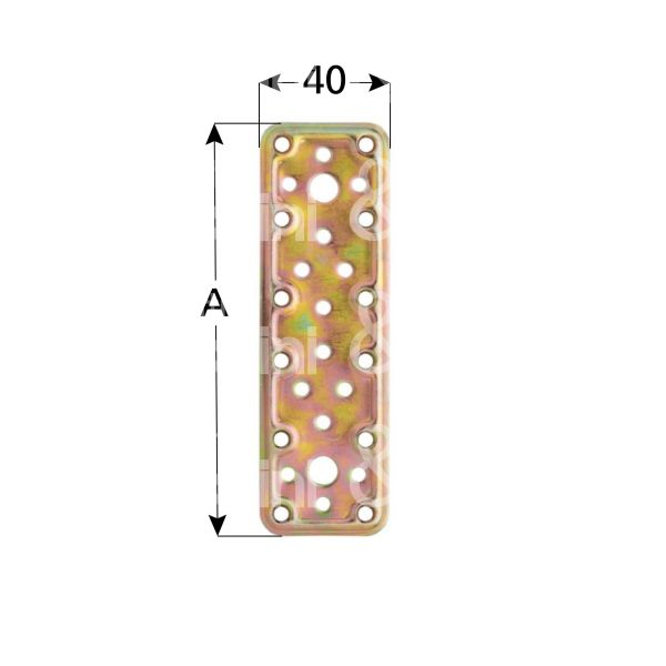 Aldeghi 745at08 lastrina giunzione diritta pesante art. 745at08 acciaio tropicalizzato sezione rettangolare Ø fori mm 5,5 l mm 80 h mm 40 spessore mm 2,2