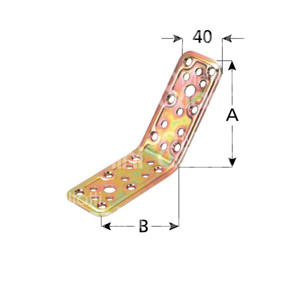 Aldeghi 747at106 lastrina angolo 135 gradi art. 747at160 acciaio tropicalizzato Ø fori mm 5,5 l mm 80 x 80 h mm 40 spessore mm 2,2