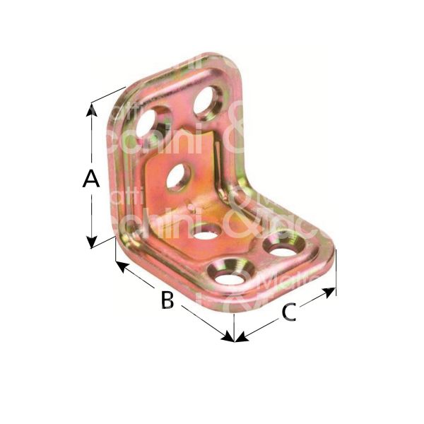 Aldeghi 749at33 lastrina piegata 4 fori stampata art. 749at33 acciaio tropicalizzato Ø fori mm 5,5 l mm 30 x 30 h mm 30 spessore mm 2,2