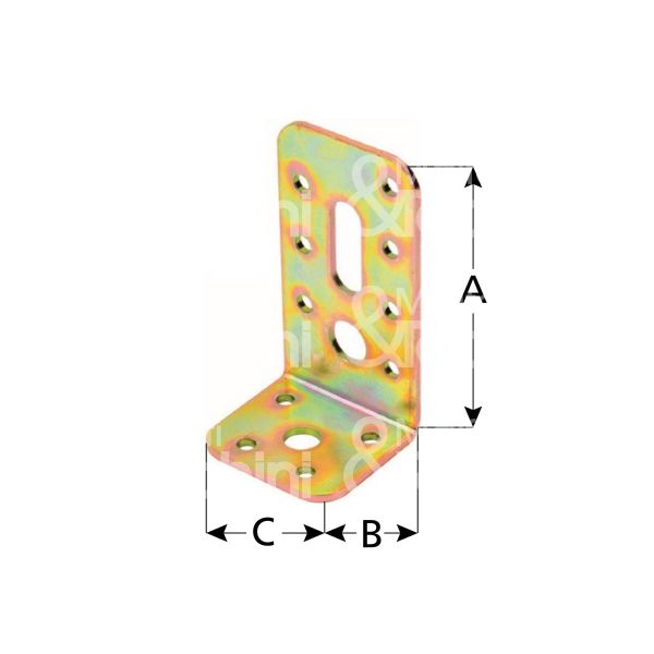Aldeghi 750at090 lastrina angolo pesante con asola regolabile art. 750at090 acciaio tropicalizzato l mm 90 x 45 h mm 50 spessore mm 2,8