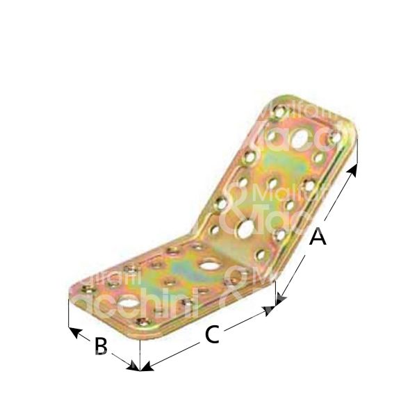 Aldeghi 760at180 lastrina angolo 135 gradi art. 760at180 acciaio tropicalizzato l mm 90 x 90 h mm 65 spessore mm 2,2