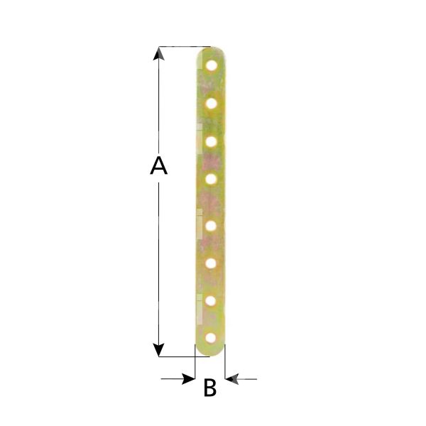 Aldeghi 767at100 lastrina giunzione stampata pesante art. 767at100 acciaio tropicalizzato sezione rettangolare Ø fori mm 6 l mm 100 h mm 20 spessore mm 4