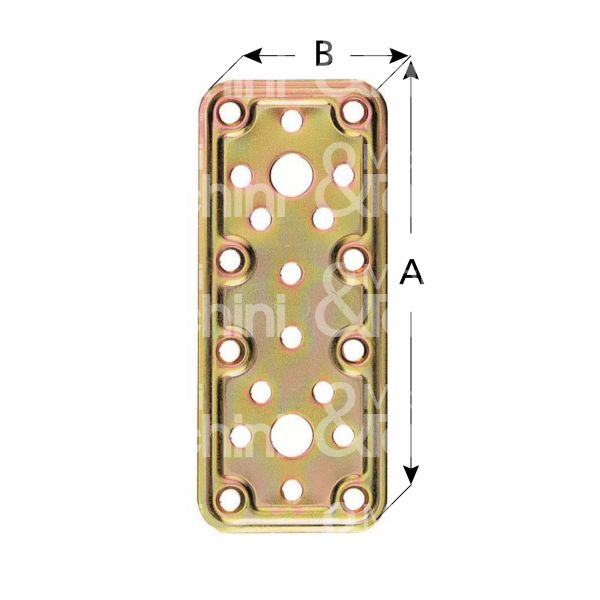 Aldeghi 770at08 lastrina giunzione stampata pesante art. 770at08 acciaio tropicalizzato sezione rettangolare Ø fori mm 5,5 l mm 80 h mm 50 spessore mm 2,2