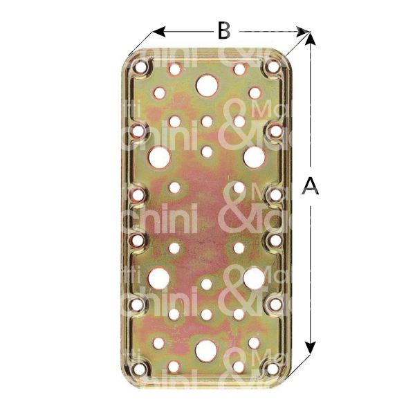 Aldeghi 774at18 lastrina giunzione stampata pesante art. 774at18 acciaio tropicalizzato sezione rettangolare Ø fori mm 5,5 l mm 180 h mm 90 spessore mm 2,2