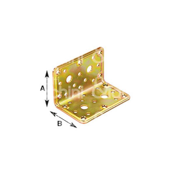 Aldeghi 777at66 lastrina angolo pesante stampata art. 777at66 acciaio tropicalizzato Ø fori mm 5,5 l mm 60 x 60 h mm 100 spessore mm 2,2