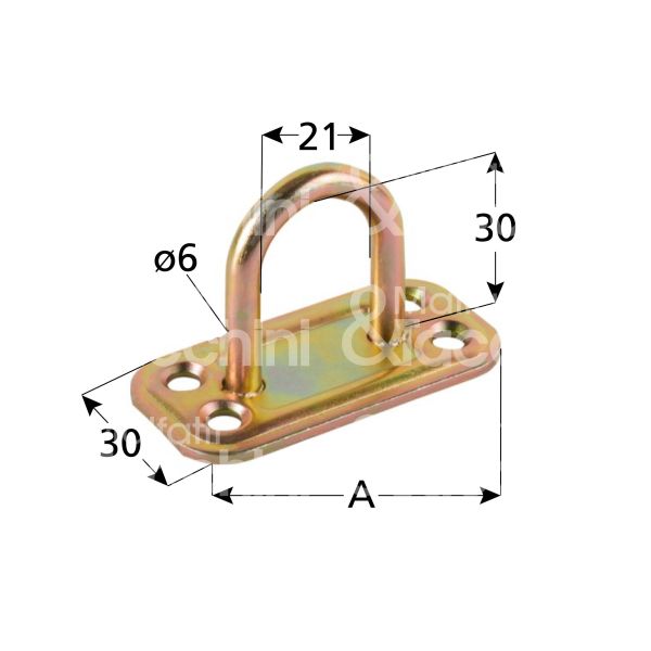 Aldeghi 865at2125 lastrina con maglietta fissa art. 865at2125 acciaio tropicalizzato Ø fori mm 5,5 l mm 60 h mm 30 spessore mm 2,2