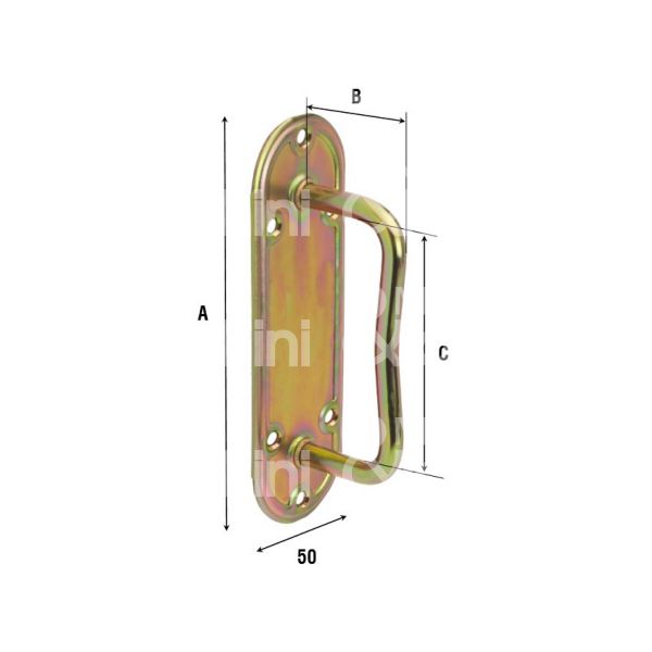 Aldeghi 950at16 maniglia per casse art. 950at16 acciaio tropicalizzato placca mm 160x50