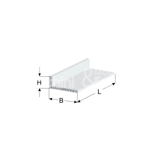 Arcansas 1550/op profilo pvc art. 1550/op sezione angolare colore bianco opaco l mm 2000 h mm 10 b mm 20 spessore mm 1