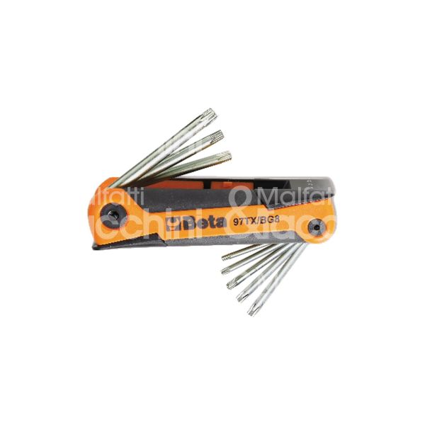 Beta 000970368 serie chiavi torx maschio piegata 97tx/bg8 misura tx 9/tx 40 set pz 8