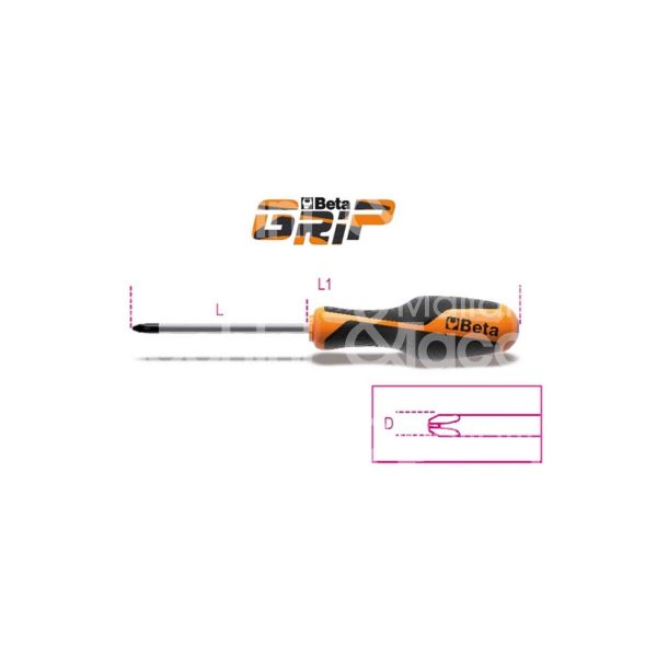 Beta 012620003 cacciavite a croce phillips art. 1262 beta grip impugnatura bimateriale impronta ph 0 lama mm 3 - l mm 60