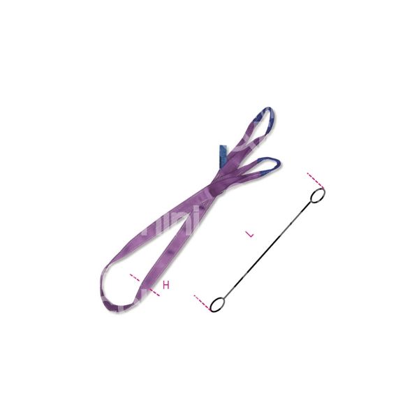 Beta 081500050 fasce di sollevamento nastro piatto a due strati art. 081500050 poliestere alta tenacità colore viola l mt  5 portata kg 1000 attacco asole rinforzate uni en 1492-1