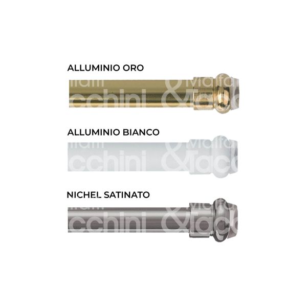 M&t casa 21189 bacchetta per tende molla e ventosa alluminio oro misura mm 300/500 confezione pz 2