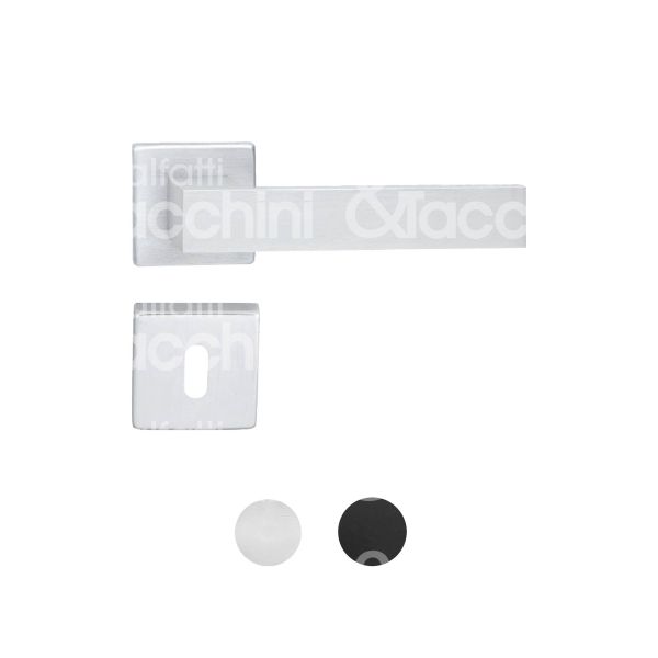 Brialma 507000655 coppia maniglia con rosetta mars alluminio argento foro patent quadro mm 50