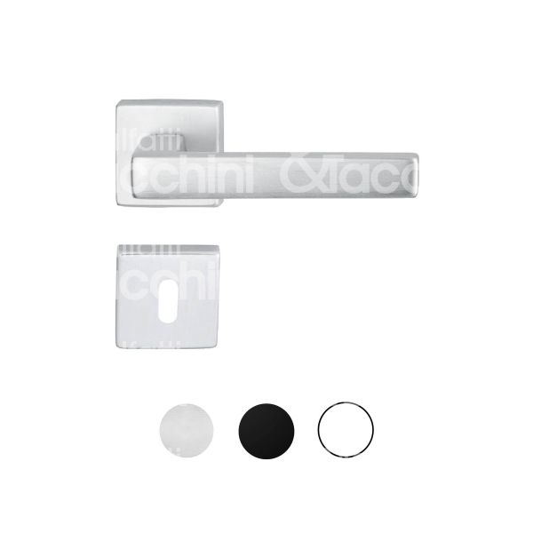 Brialma 507000671 coppia maniglia con rosetta acapulco alluminio argento foro patent quadro mm 50 Ø rosetta mm 50