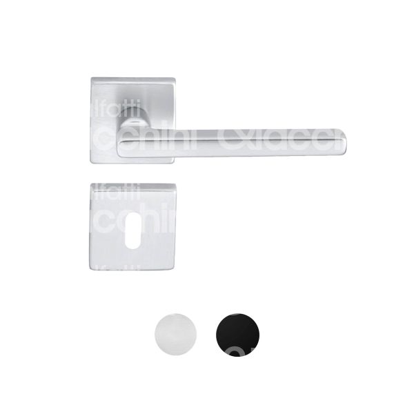 Brialma 507000660 coppia maniglia con rosetta baku alluminio nero opaco foro ovale quadro mm 50 Ø rosetta mm 50