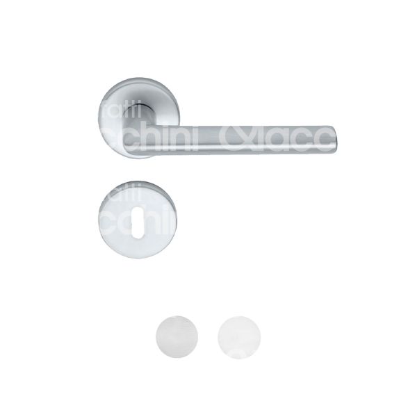 Brialma 507000662 coppia maniglia con rosetta nevada alluminio inox light satinato foro ovale quadro mm 50 Ø rosetta mm 50