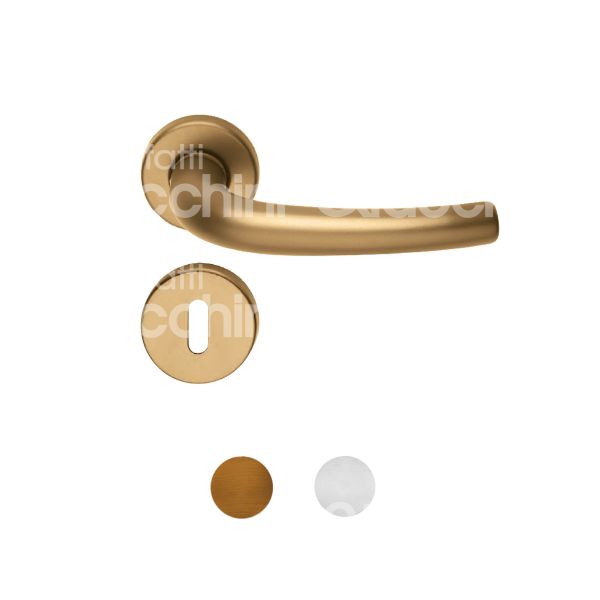 Brialma 507000669 coppia maniglia con rosetta sydney alluminio argento foro patent quadro mm 8 Ø rosetta mm 50 senza molla