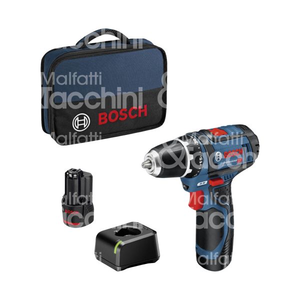 Bosch 060186810f avvitatore a batteria in valigetta gsr 12v-15 linea professional potenza 12 v batteria 2 x 2 ah