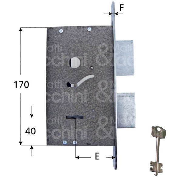 Cerutti s2029 serratura doppia mappa da infilare laterale e 70 doppio catenaccio 4 mandate ambidestra kd