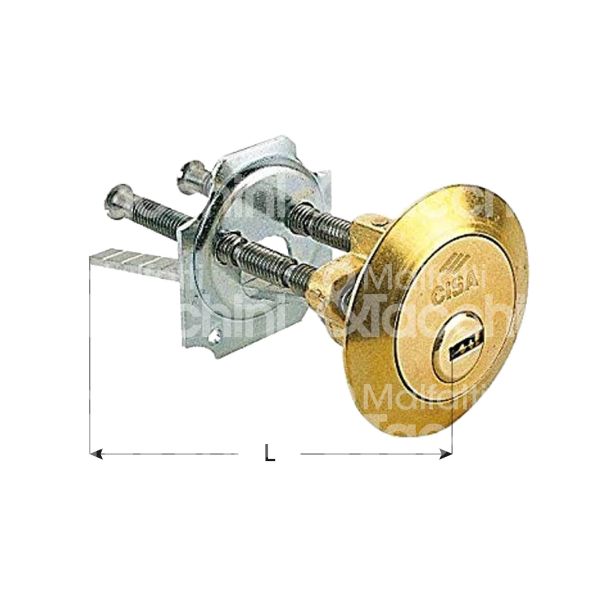 Cisa 0g500000sx cilindro per ferroglietto fisso c2000 110 mm Ø 28 chiave piatta profilo sx cifratura kd ottone satinato