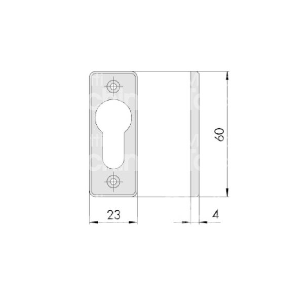 Cisa 06012010 bocchetta nylon foro sagomato nero mm 23 x 60