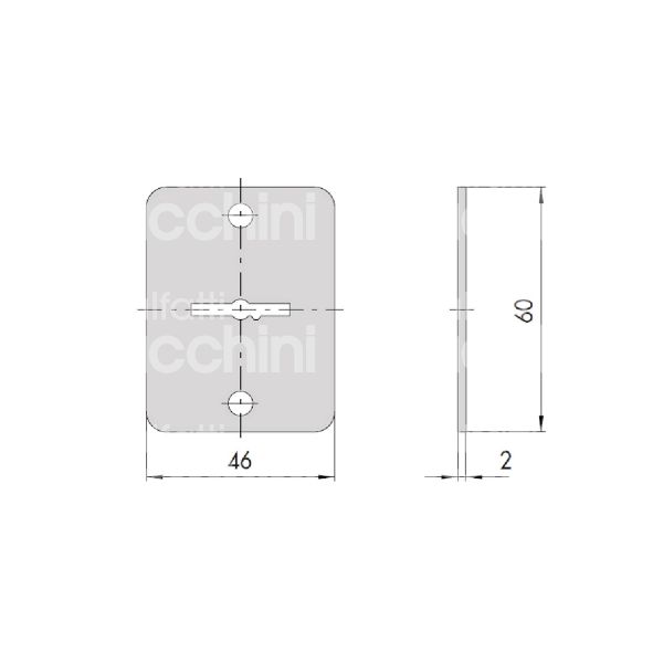 Cisa 06124000 bocchetta ferro foro doppia mappa zincato mm 46 x 60