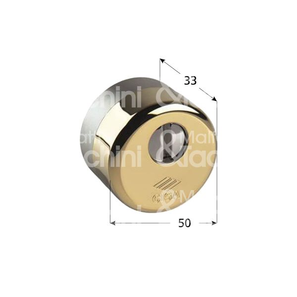 Cisa 06470110 protettore applicare interasse fori mm 38 misura Ø 50 profondita' mm 35 ottone lucido
