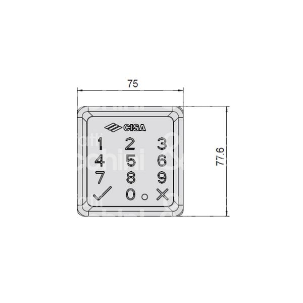 Cisa 06525770 tastiera cablata per controllo accesso nero lucido