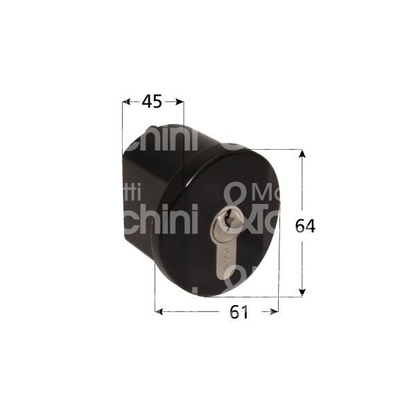 Cisa 07078350 pomolo esterno fisso per maniglioni antipanico mm 64 nero