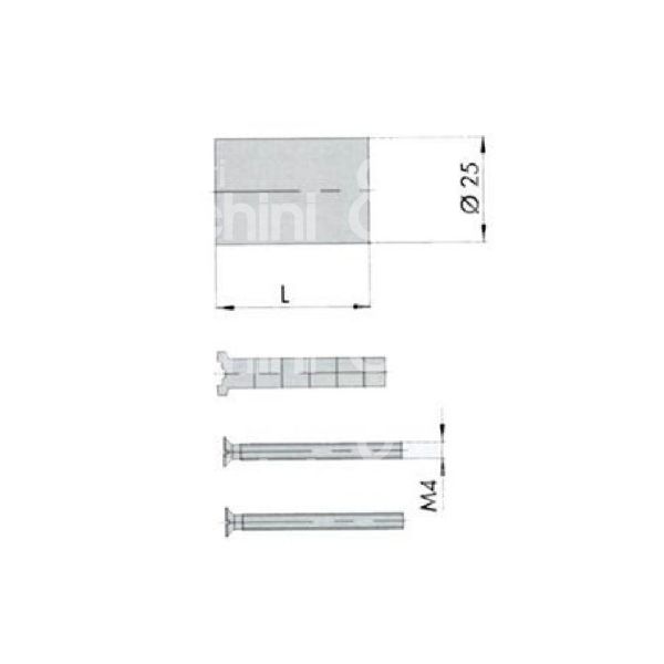 Cisa 07165040 kit prolunga per cilindri 76 mm Ø 25 ottone satinato