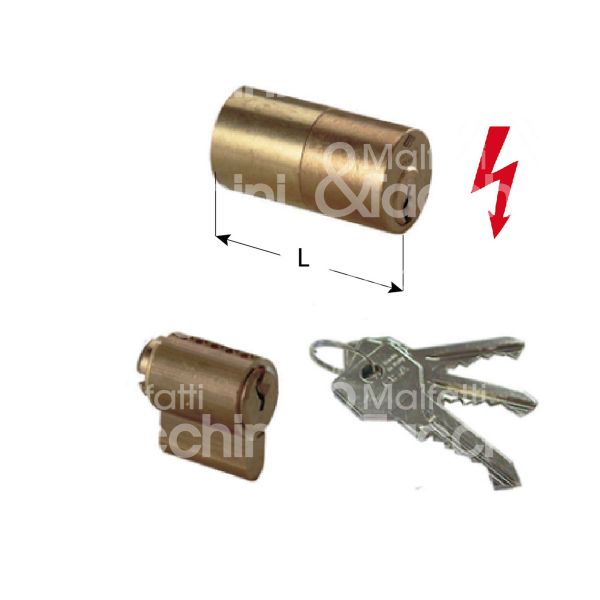 Cisa 0g15000pp cilindro per serratura elettrica c2000 50 mm Ø 25 chiave riservata m&t profilo m074 cifratura kd ottone satinato