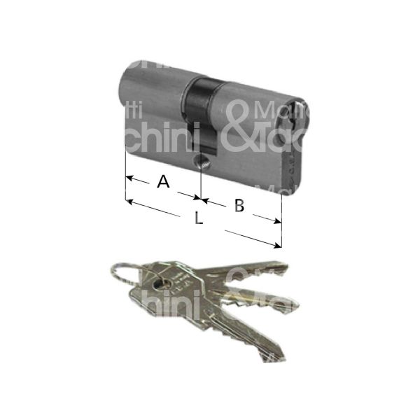 Cisa 0g30027012 cilindro sagomato chiave/chiave c2000 30 x 45 = 75 mm chiave piatta profilo dx cifratura kd nichel satinato