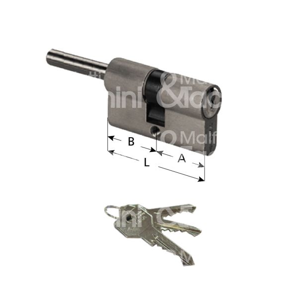 Cisa 0g307810n cilindro sagomato codolo rasabile c2000 35 x 30 = 65 mm chiave piatta profilo dx cifratura kd nichel satinato