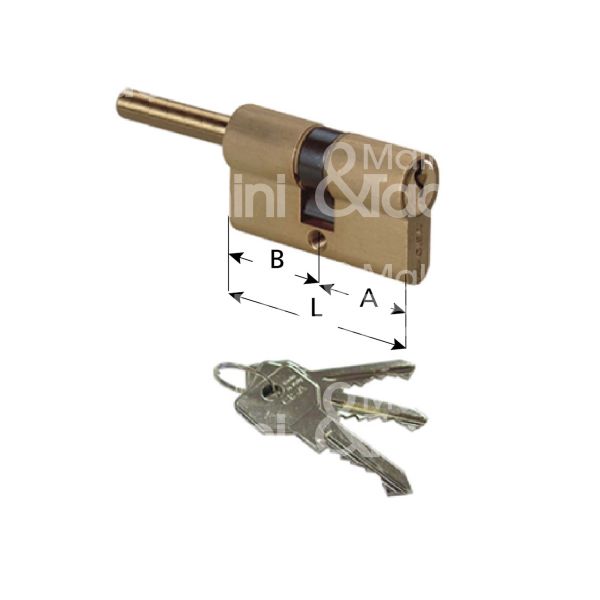 Cisa 0g307070pp cilindro sagomato codolo rasabile c2000 30 x 30 = 60 mm chiave riservata m&t profilo m074 cifratura kd ottone satinato