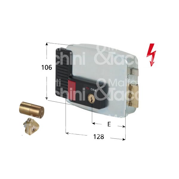 Cisa 11631602 elettroserratura da applicare laterale e 60 sx foro tondo senza mandate