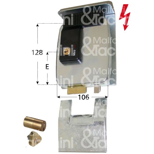 Cisa 11823801 elettroserratura da applicare verticale laterale e 80 dx foro tondo senza mandate