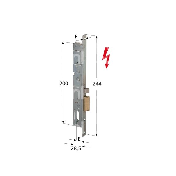Cisa 14020151 elettroserrature per montante laterale e 15 dx foro ovale senza mandate frontale 16 x 244
