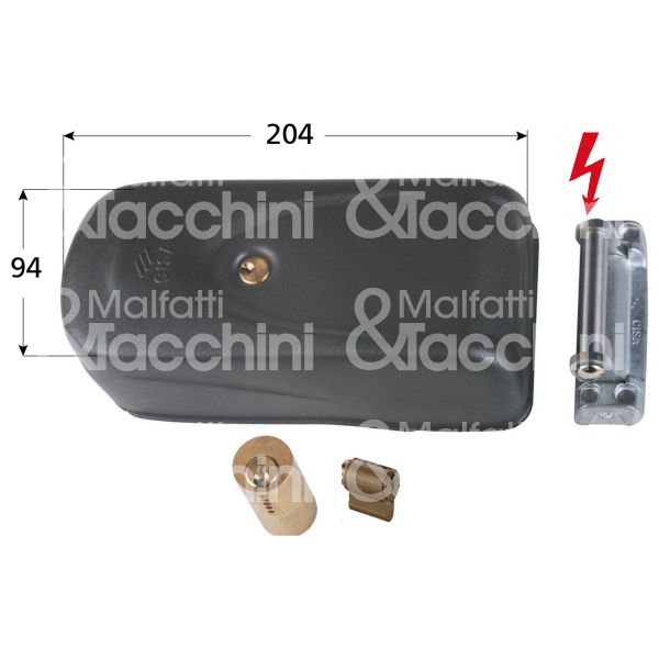 Cisa 1a721000 elettroserratura da applicare laterale e 50/80 ambidestra foro tondo senza mandate