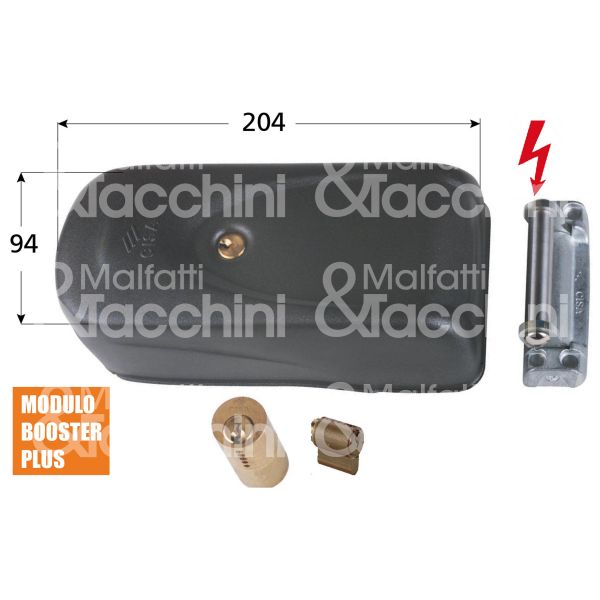 Cisa 1a721000pc elettroserratura da applicare con booster laterale e 50/80 ambidestra foro tondo senza mandate