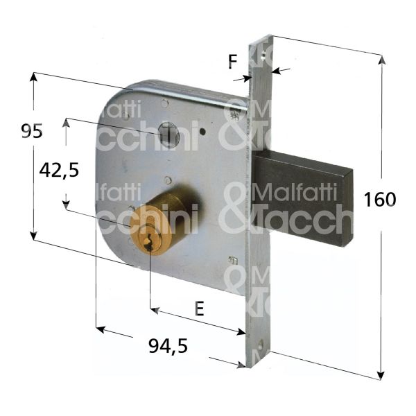 Cisa 42310500 serratura per cancello impennata scrocco con mandata e 50 ambidestra cilindro tondo fisso 1 mandate
