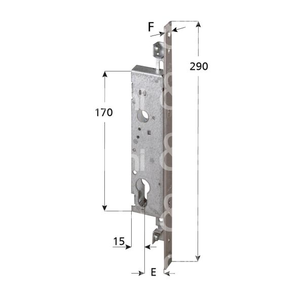 Cisa 46270250 serratura per montanti 2 vie alto basso e 25 foro sagomato ambidestra