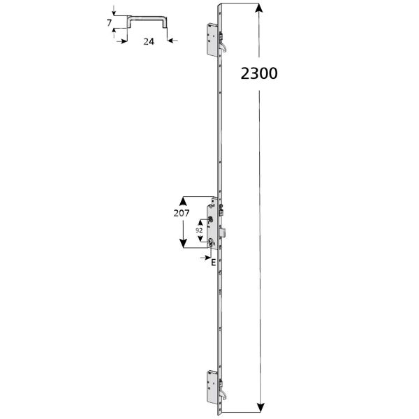 Cisa 4a200350 multipunto elettrica e 35 ambidestra catenaccio traslante foro sagomato frontale u 24 x 7