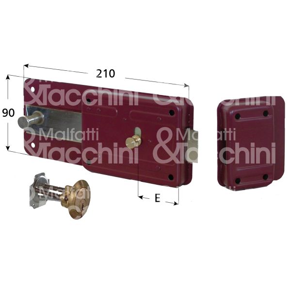 Cisa 55071501 ferroglietto 5 ½ mandate e 50 dx cilindro tondo staccato chiave piatta