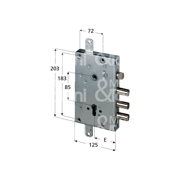 Cisa 56415580 serratura blindata a cilindro triplice e 64 ambidestra 3 catenacci piÙ scrocco int. cat. 38 sporg. 3,5