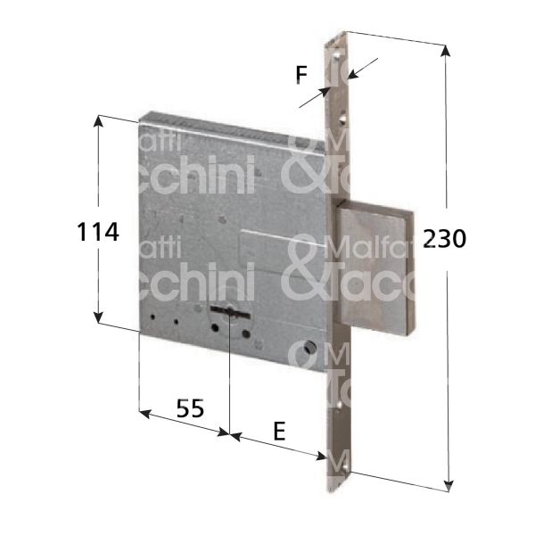 Cisa 57010500 serratura doppia mappa da infilare laterale e 50 solo catenaccio 4 mandate ambidestra kd